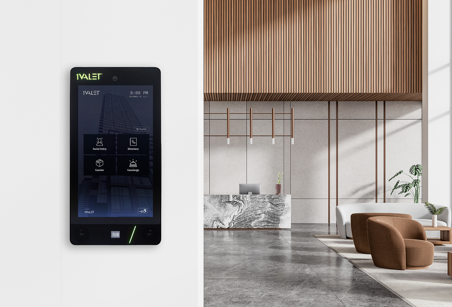 Smart Video Intercome on the wall of a condo