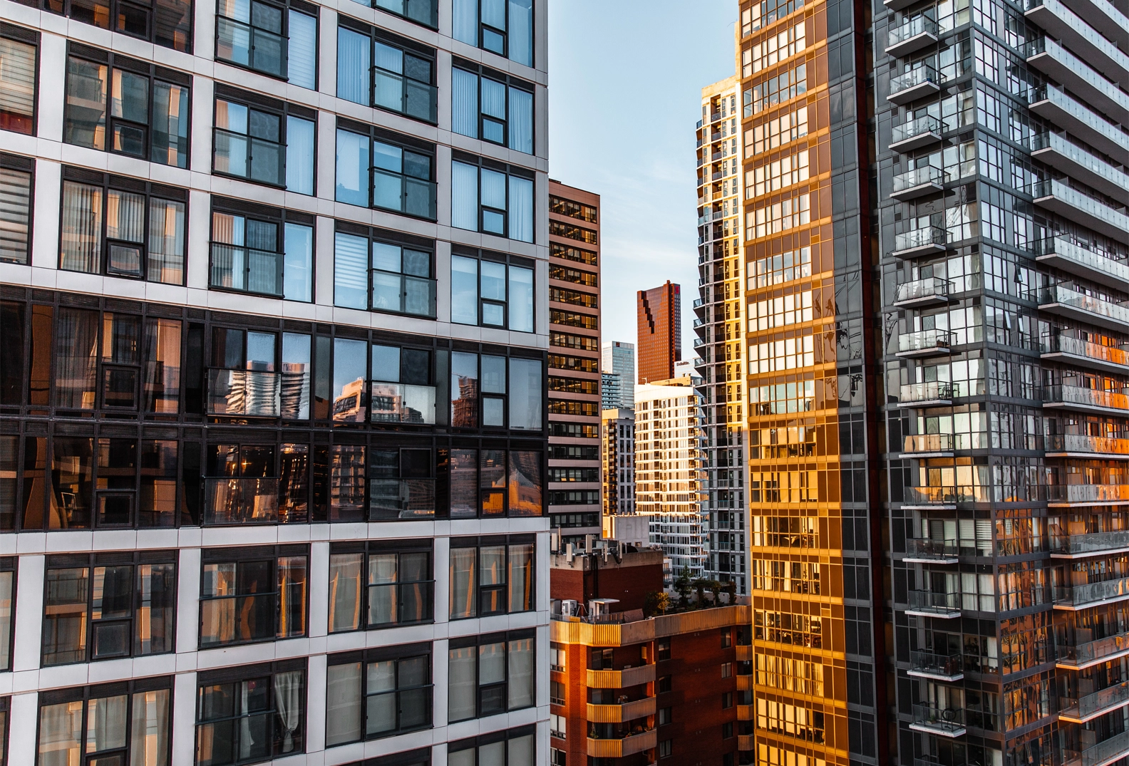 Exterior of condo buildings