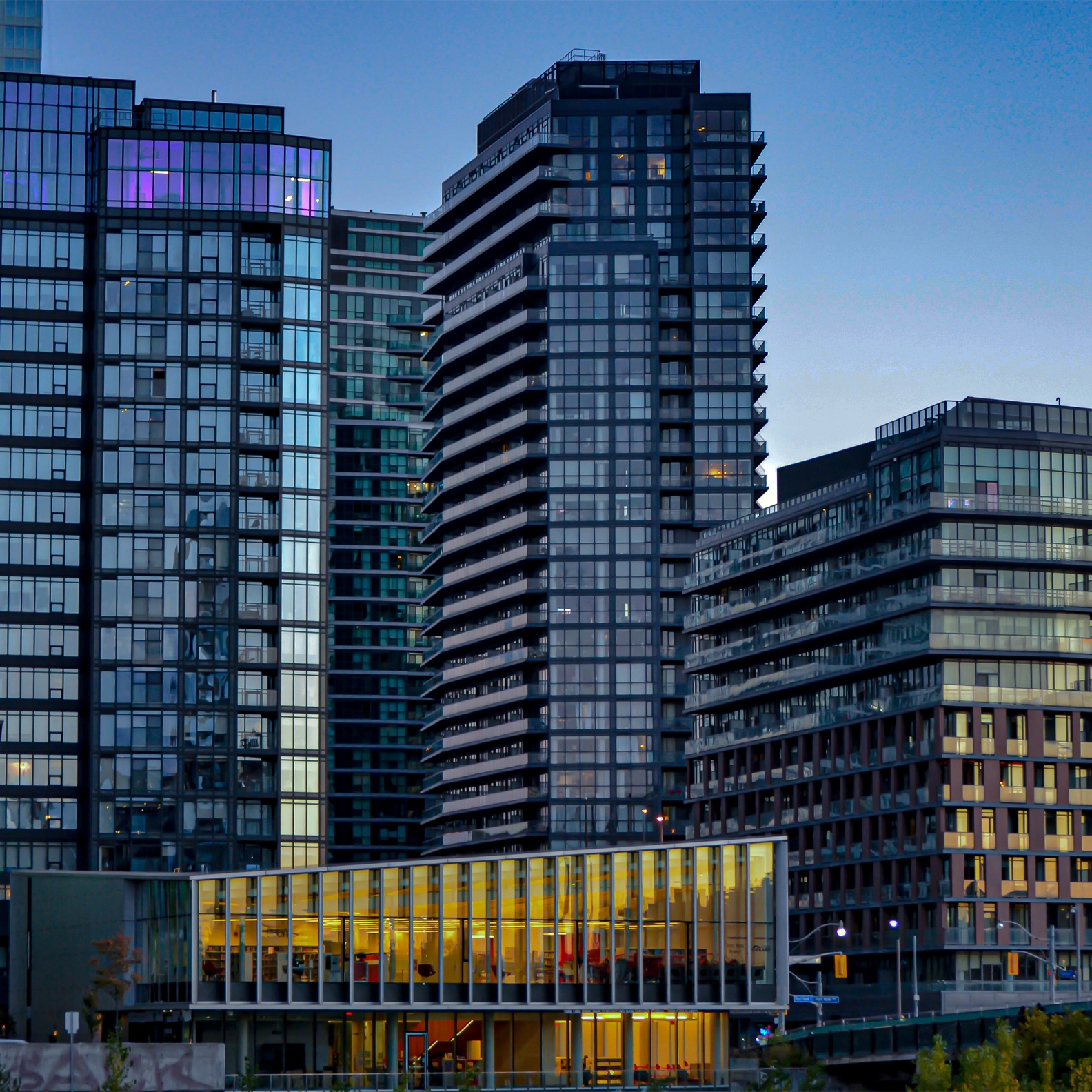 Exterior of residential building with amenities