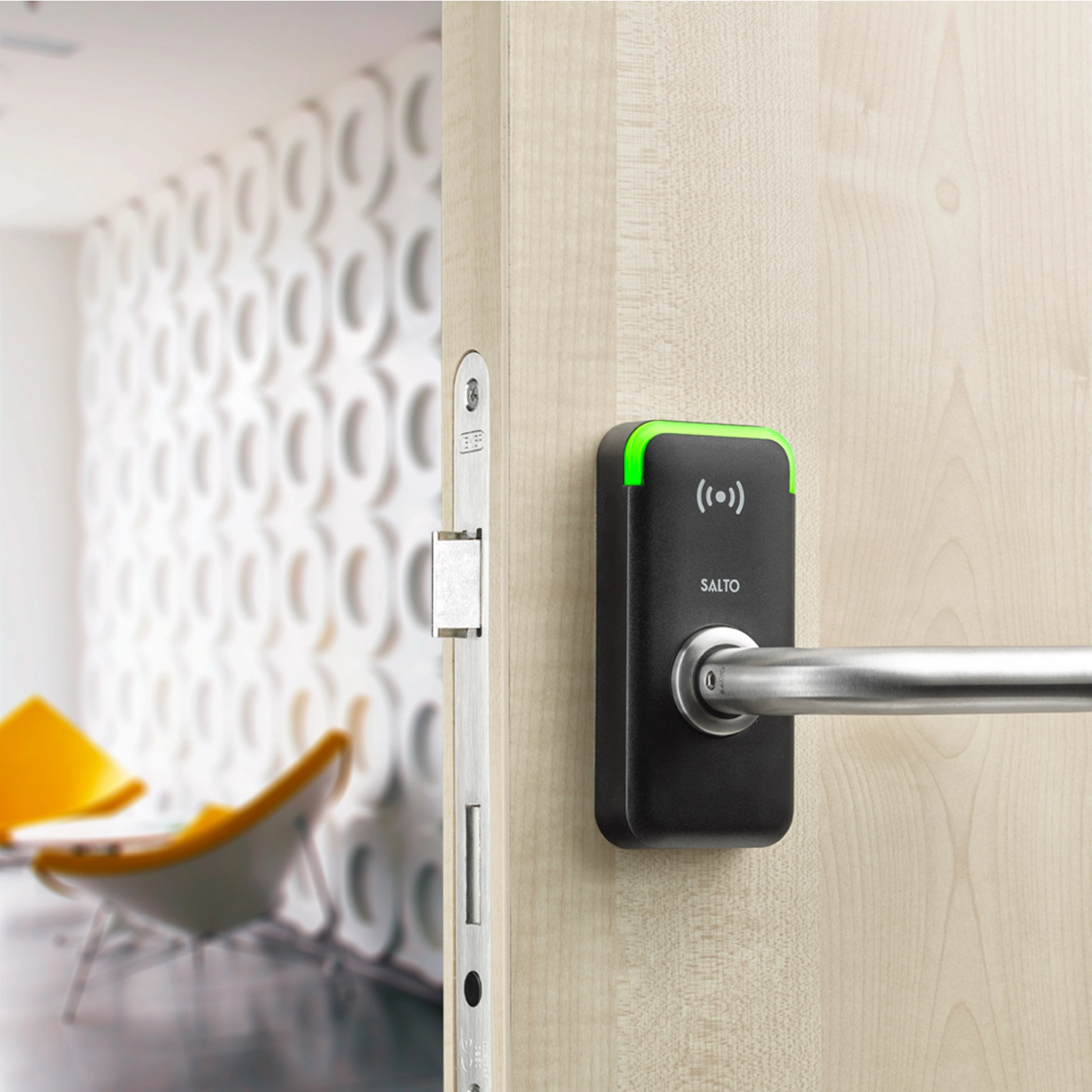 Salto hardware on a common area door