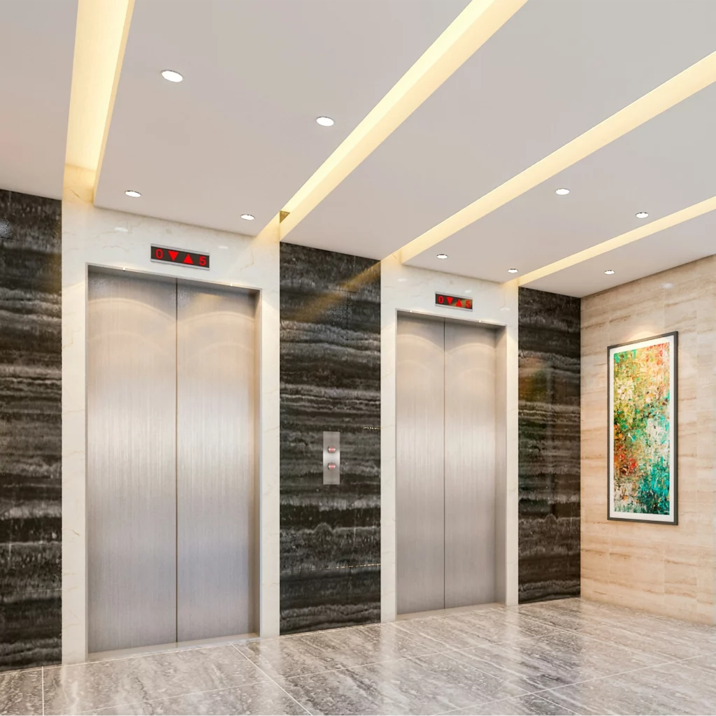Two elevator doors