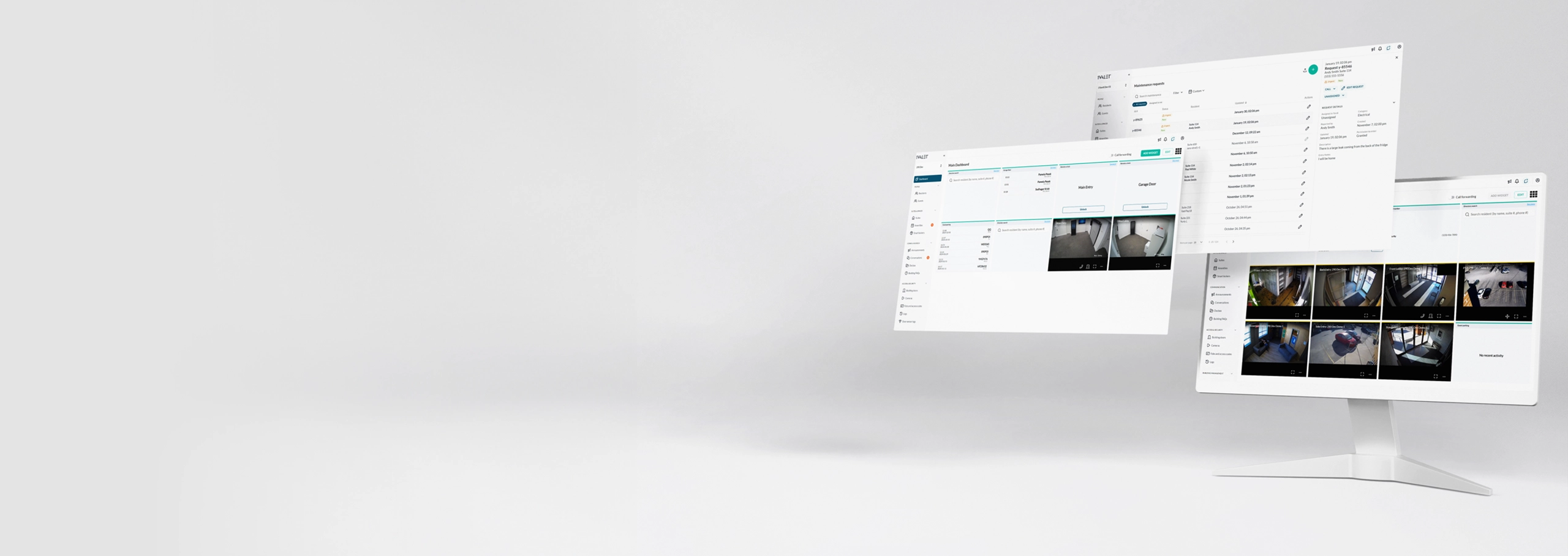 Mockup of screens with the remote multi-property portal