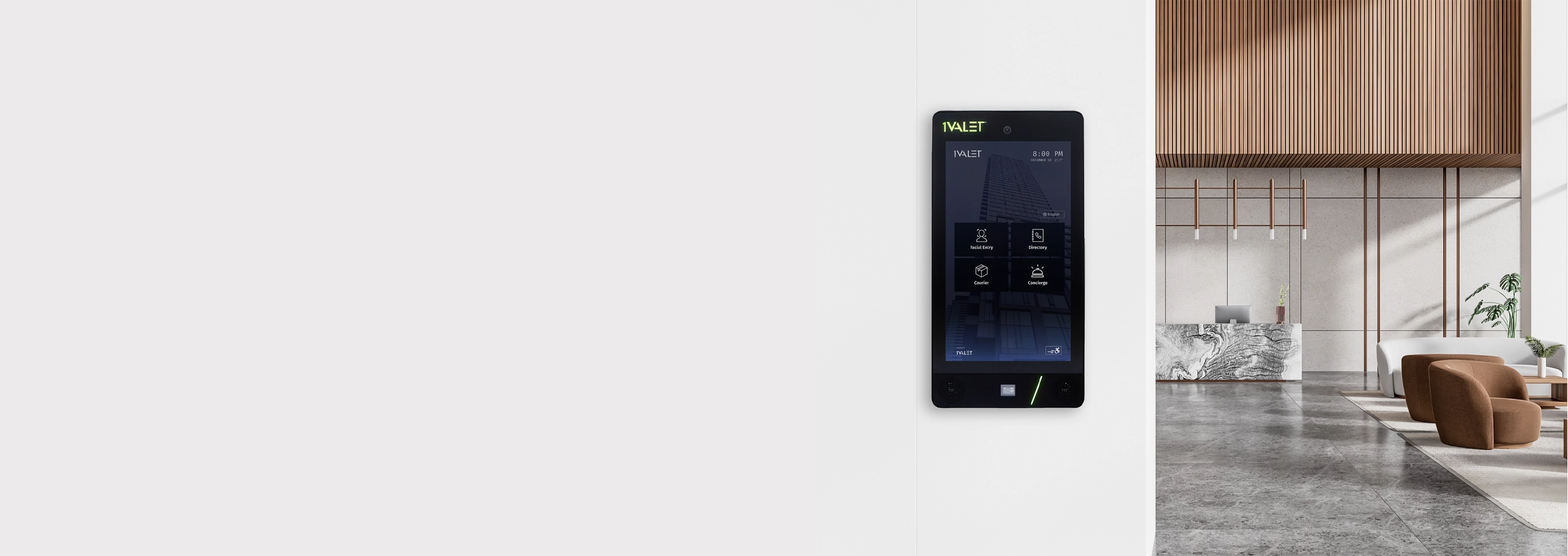 1VALET smart video entry system mounted on the wall