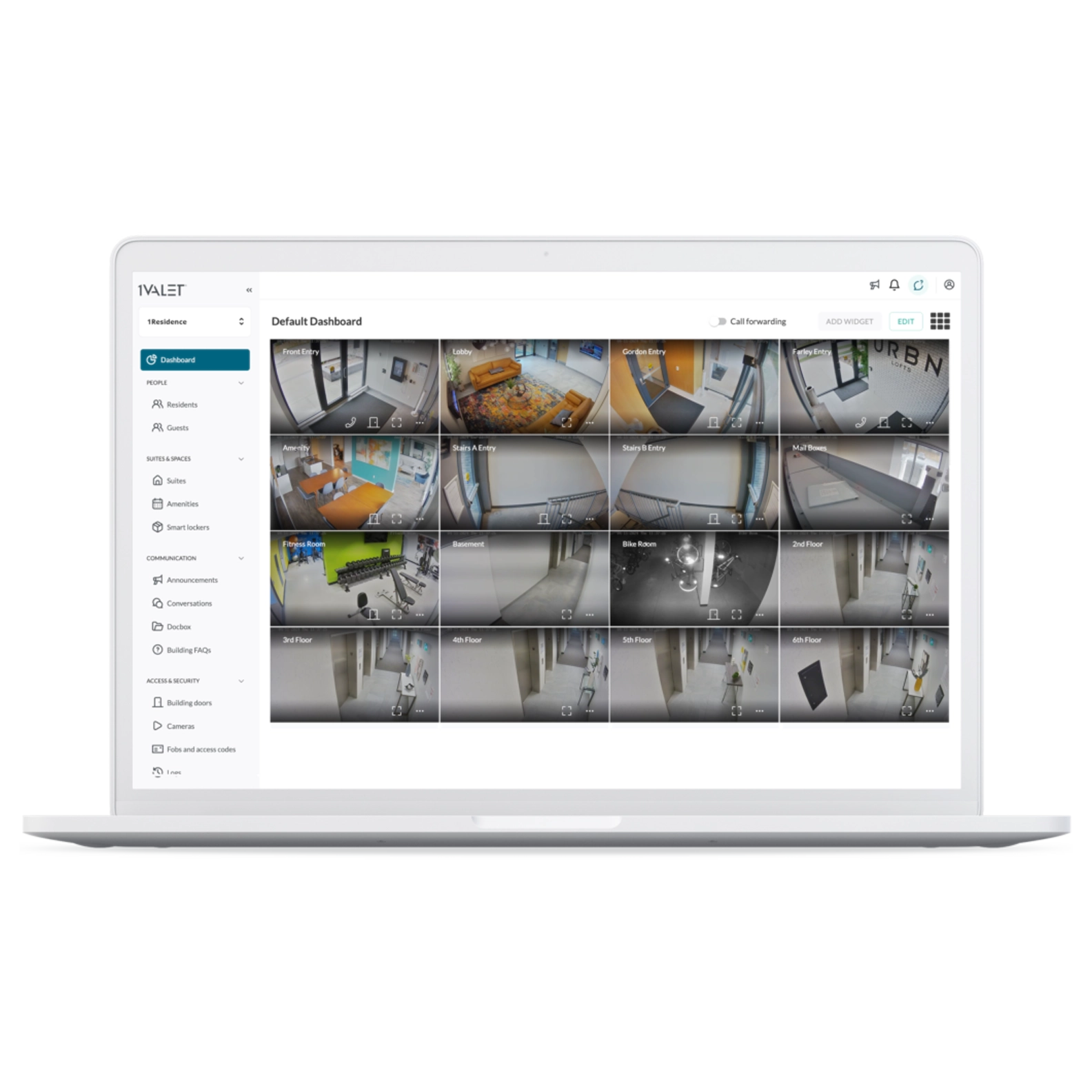Dashboard of the 1VALET portal