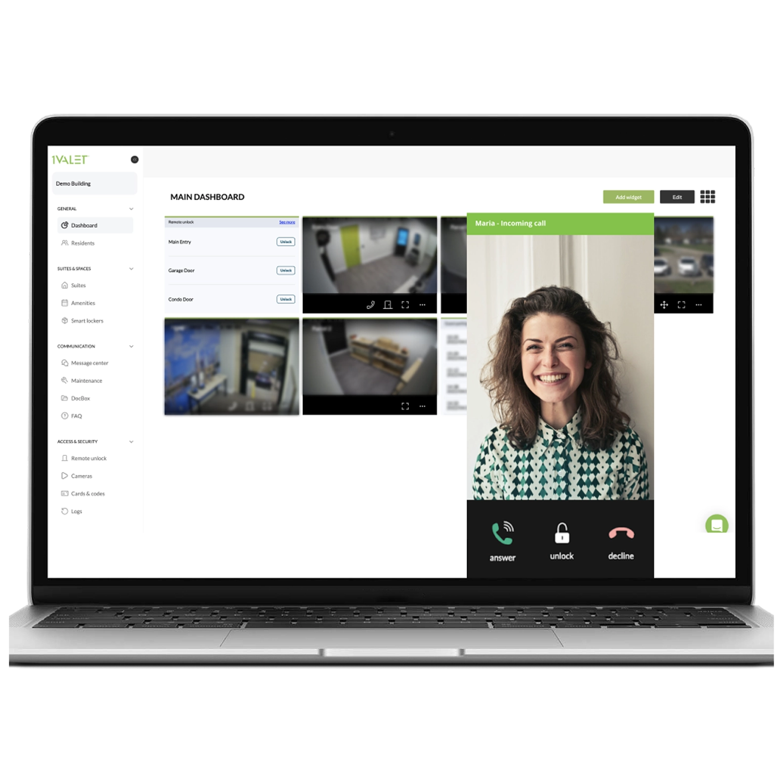 Virtual concierge UI from 1VALET